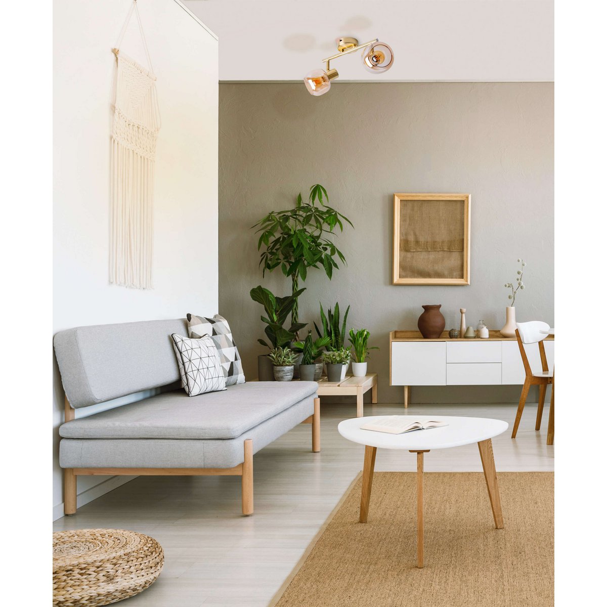 2er spot/plafondlamp "libby", klassieke plafondlamp gemaakt van messing gekleurd metaal en getinte glas in barnsteen, met E14-aansluiting, voor eetkamer, woonkamer, gang of kantoor, 40 cm lang