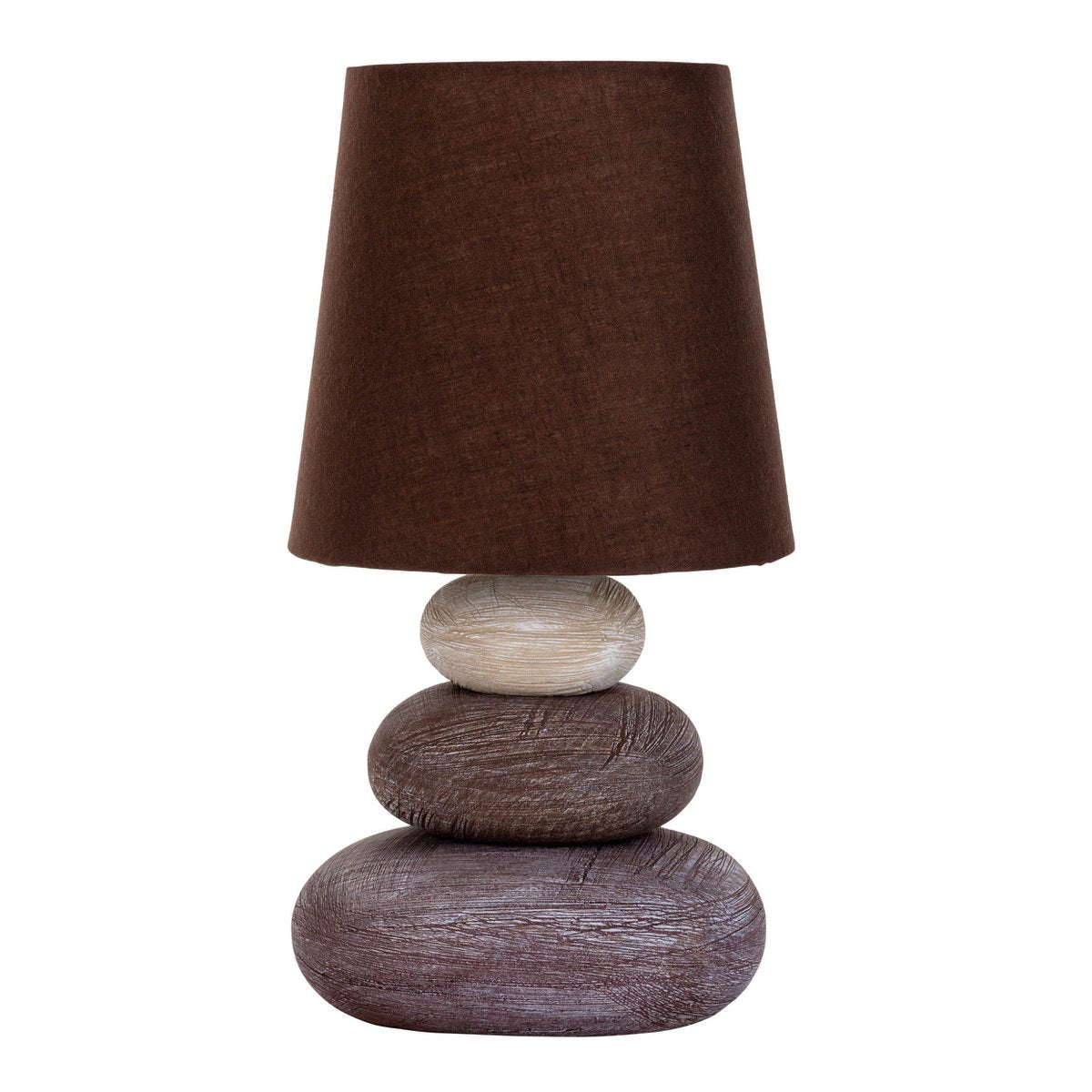 Keramische tafellamp "Stoney", keramische tafellamp in bruin, met E14 -aansluiting, tafellamp voor eetkamer, woonkamer, gang of kantoor, of als een bedlamp, 31 cm hoog