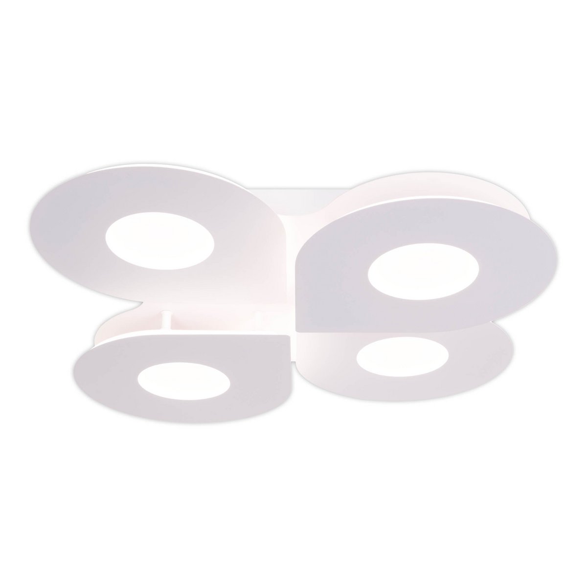 LED-plafondlamp "Smilla" wit, 50 x 50 cm, 8 cm, metaal en plastic, geïntegreerde LED's, 2400 lm, dimable, CCT-functie 3000-6.500 K, nachtlichtfunctie.