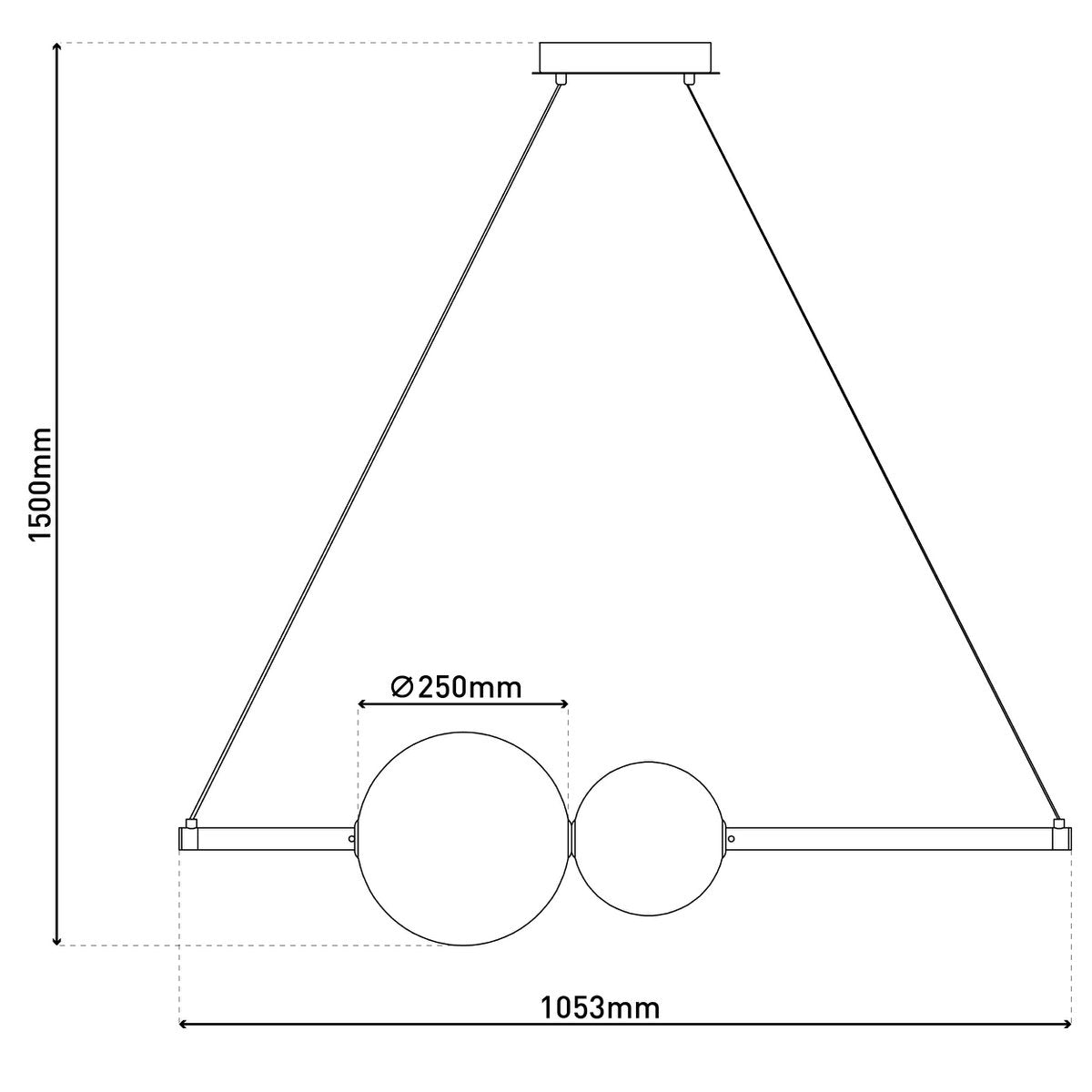 LED hanglamp Chrome "NOVA" gemaakt van chroom -gekleurd metaal, plastic en rookglas, met stevig ingebouwde LED's, ca.