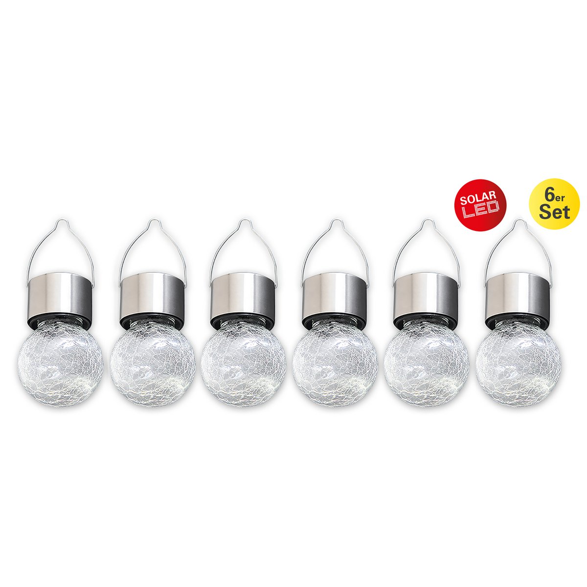 LED solarlamp CRACKLE (set van 6)
