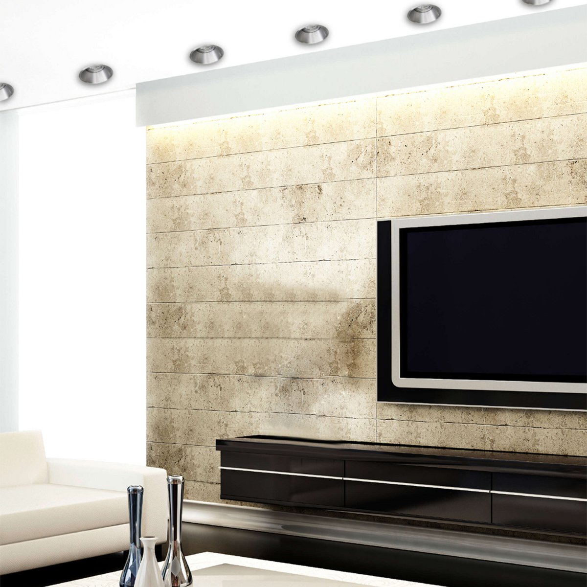 LED -installatieplek "Taro" Ø 9,4 cm, 10 cm diep, gemaakt van aluminium -gekleurd metaal, 6 watt, warm wit