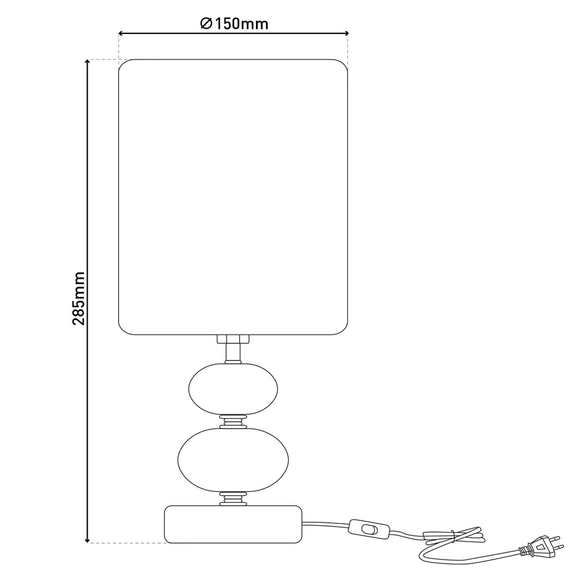 Stof, tafellamp "mali", tafellampje, textiel in zwart, met e14 -aansluiting, voor eetkamer, woonkamer, gang of kantoor, tafellamp voor woonkamer of eetkamer, bedlamp 28,5 cm hoog