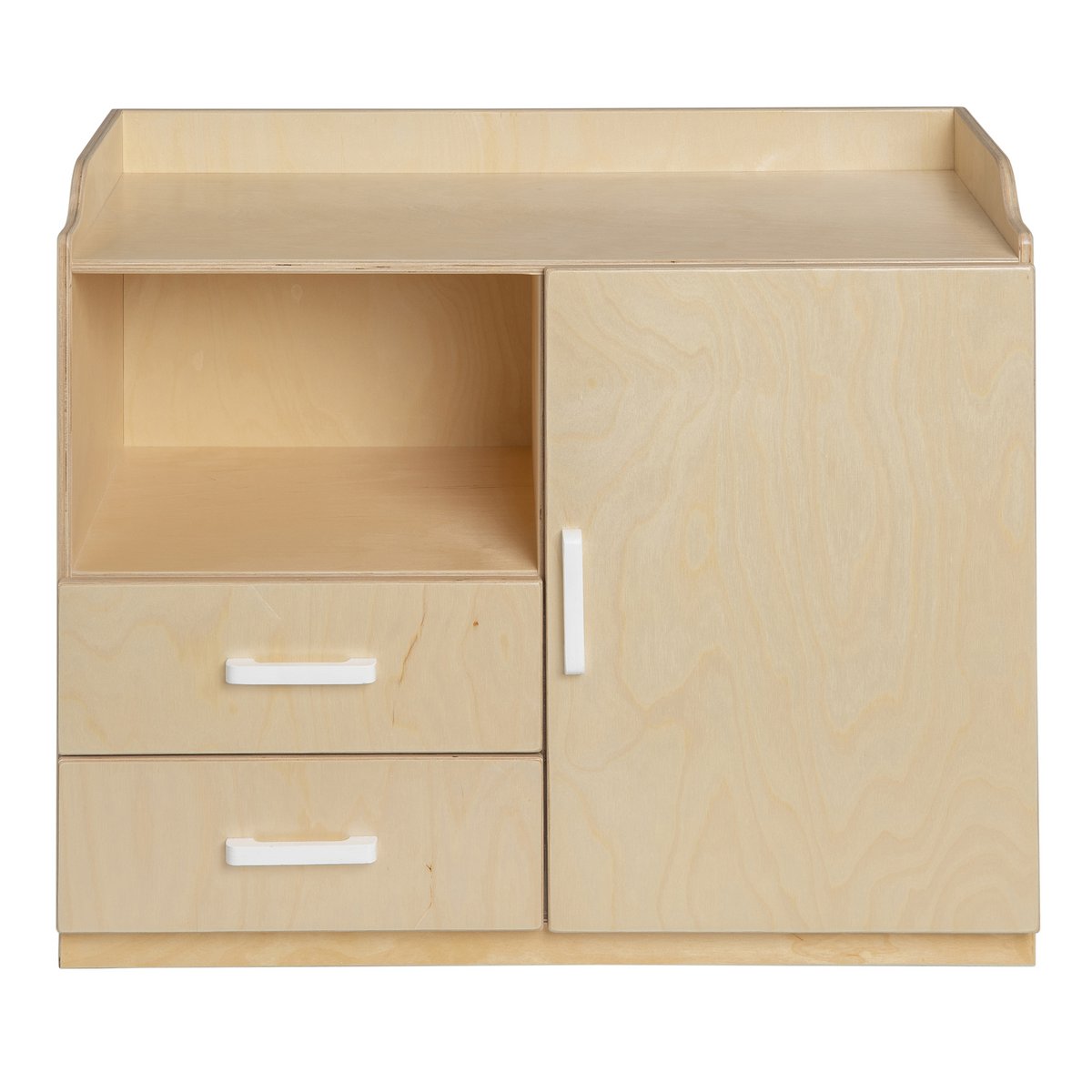 Van Dijk Toys houten poppencommode / poppen commode - Naturel met wit (Kinderopvang kwaliteit)