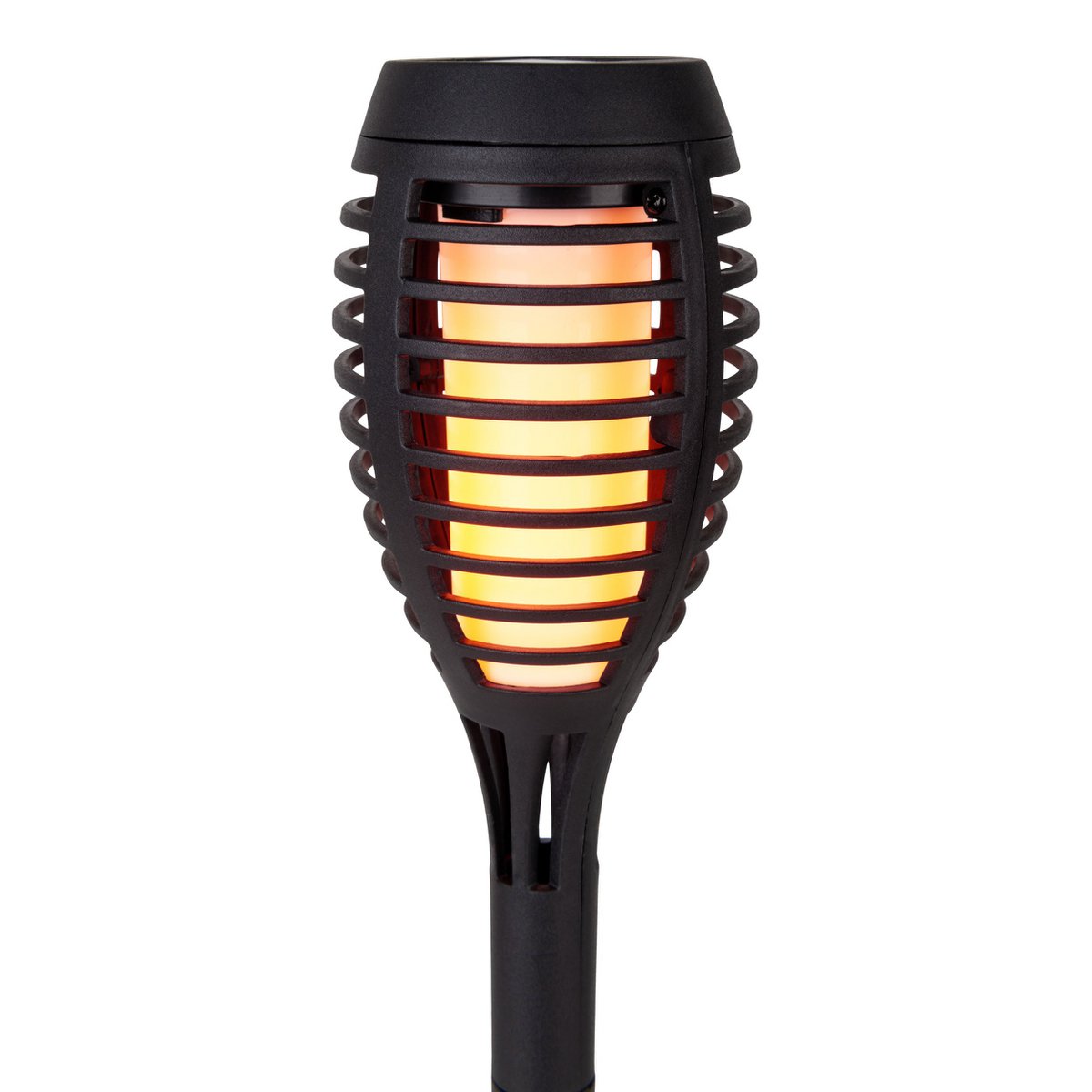 5 Set LED -aarde spies "Torch" 45 cm gemaakt van grijs plastic, met geïntegreerd LED, zonnelampje voor buiten