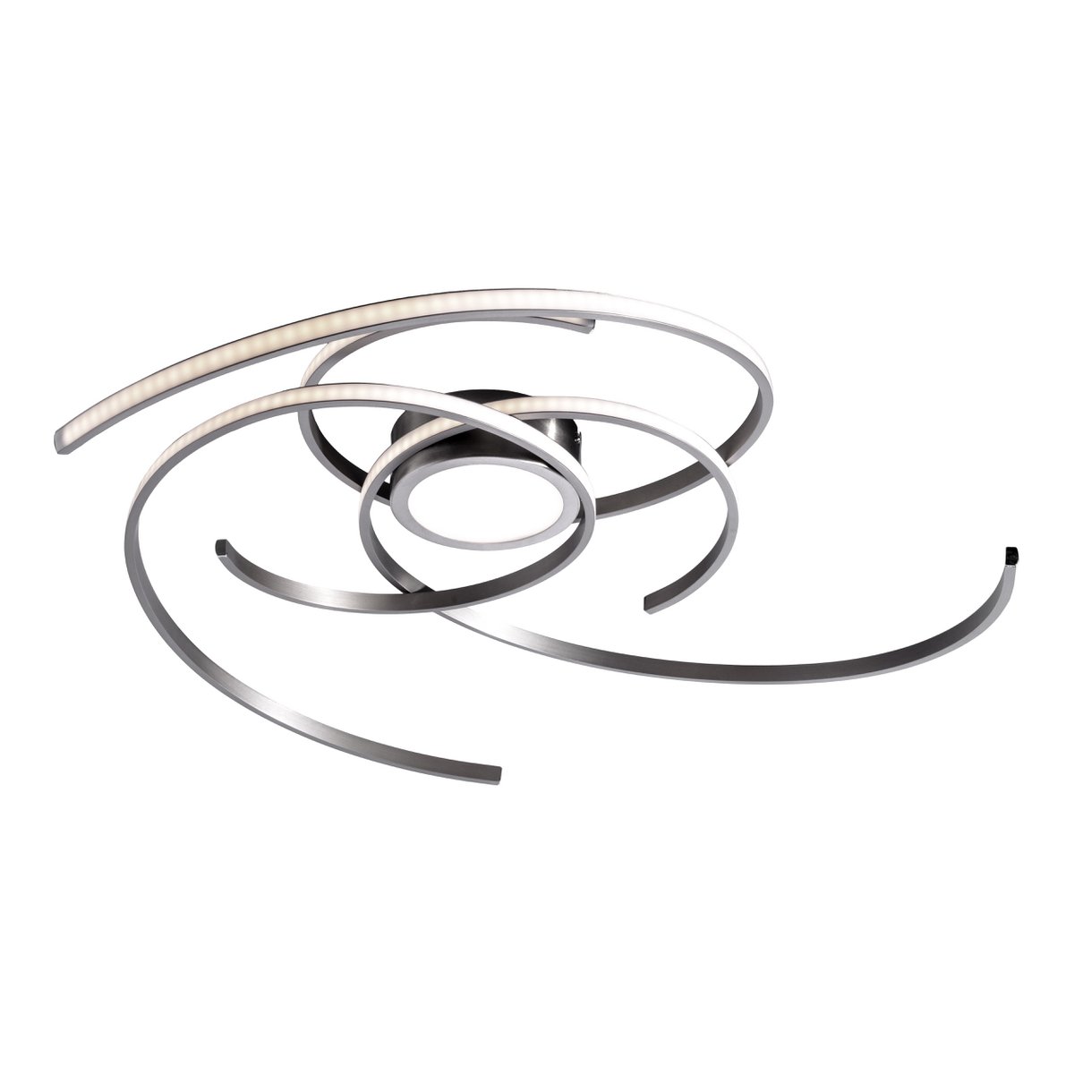 LED-plafondlamp "Radon" in satijnen nikkel gemaakt van metaal en plastic, met stevig ingebouwde LED's Ø 57 cm