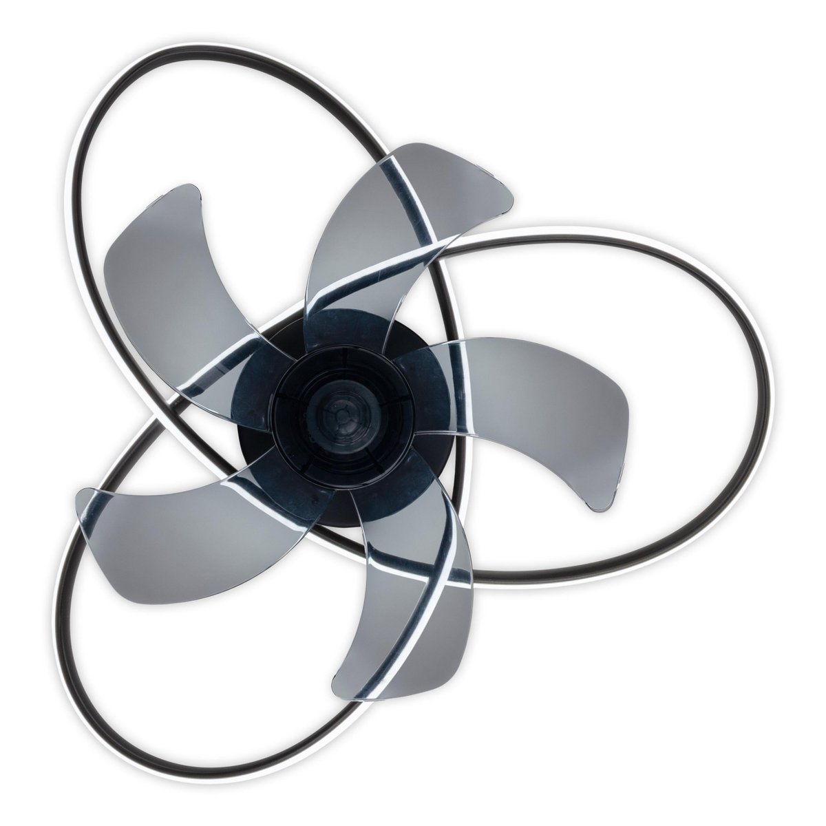 Modern LED -plafondlicht "Riccio" inclusief ventilator, nachtlichtfunctie, dim- en lichttemperatuurinstelling is uitgerust met stevig geïnstalleerde LED's en heeft een geschatte Øvon 58 cm.