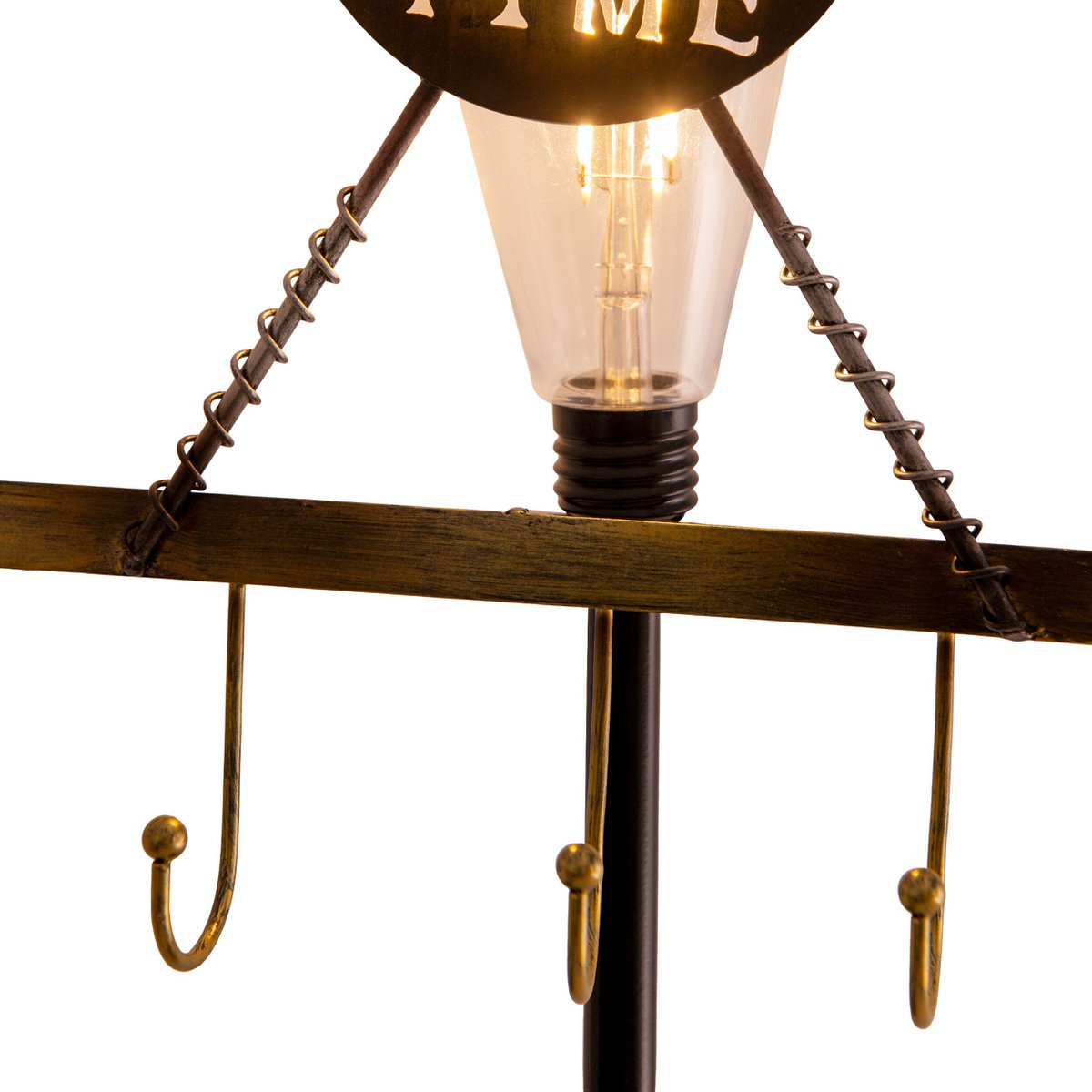 LED Solar Earth Spit H: 130 cm (BBQ), voor buiten, gemalen spiesjes gemaakt van metaal en plastic in roest, met geïntegreerde LED