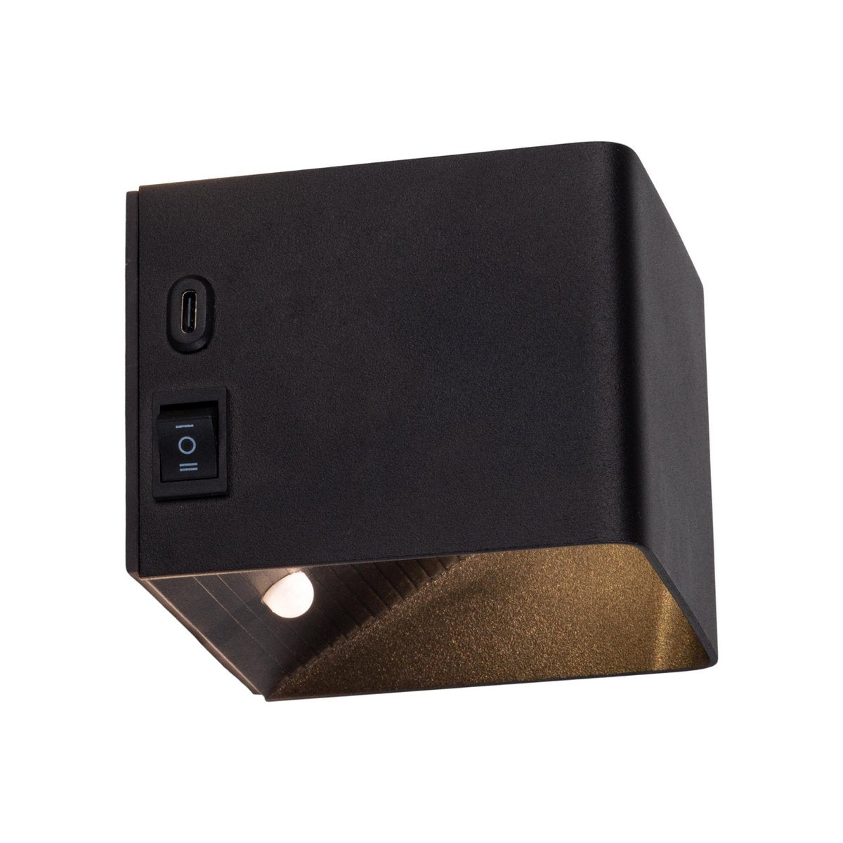 Cordy-wall licht "kubus" magnetisch, ca. 10 x 10 cm, gemaakt van black metal, met bewegingssensor