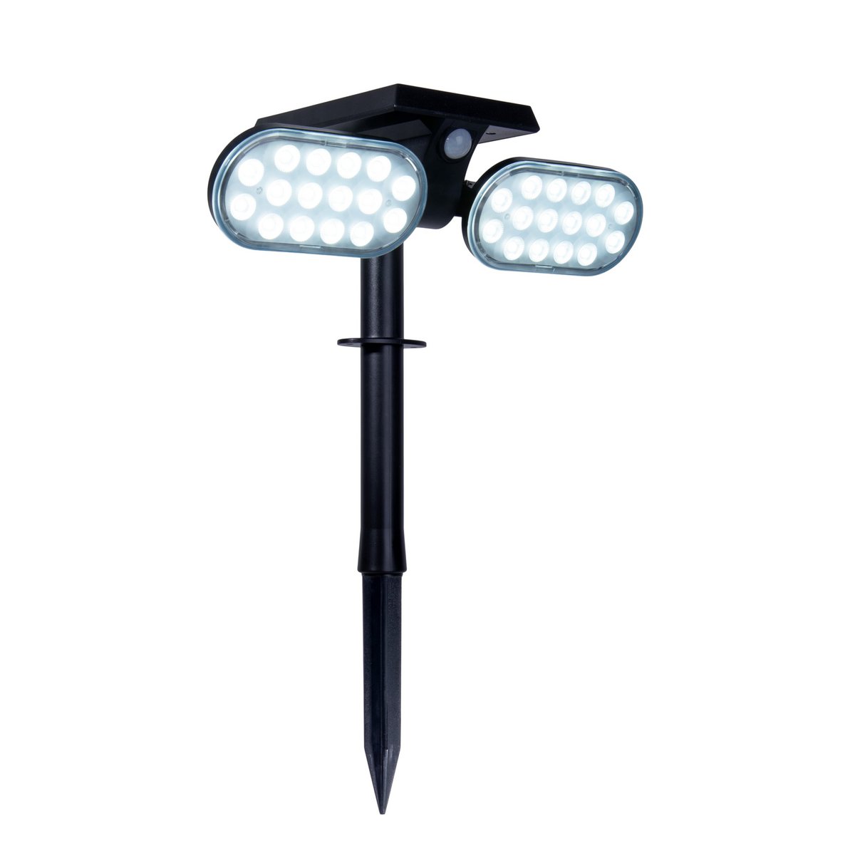 LED Solar Spotlights "Paco" voor de buitenruimte met een permanent ingebouwde LED, zonne-energie en spit gemaakt van plastic in zwart, hoogte 31,9 cm