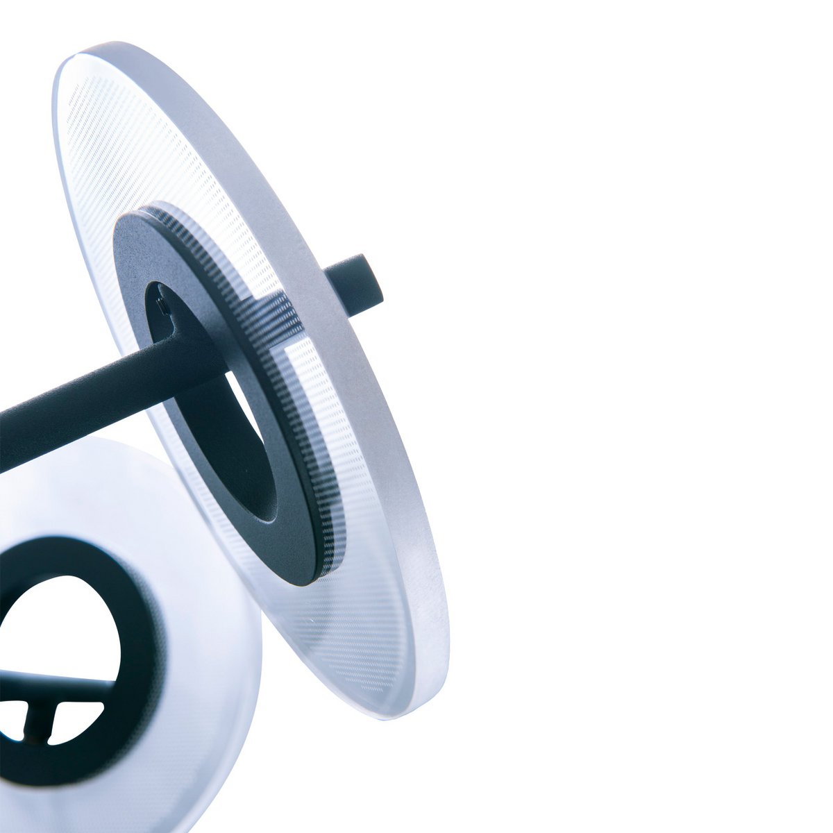 Led hanglamp "discus" gemaakt van zwart metaal en wit plastic met stevig gebouwd -in LED's, hangende lamp voor eetkamer, woonkamer, gang of kantoor met een Øvon ca. 57 cm