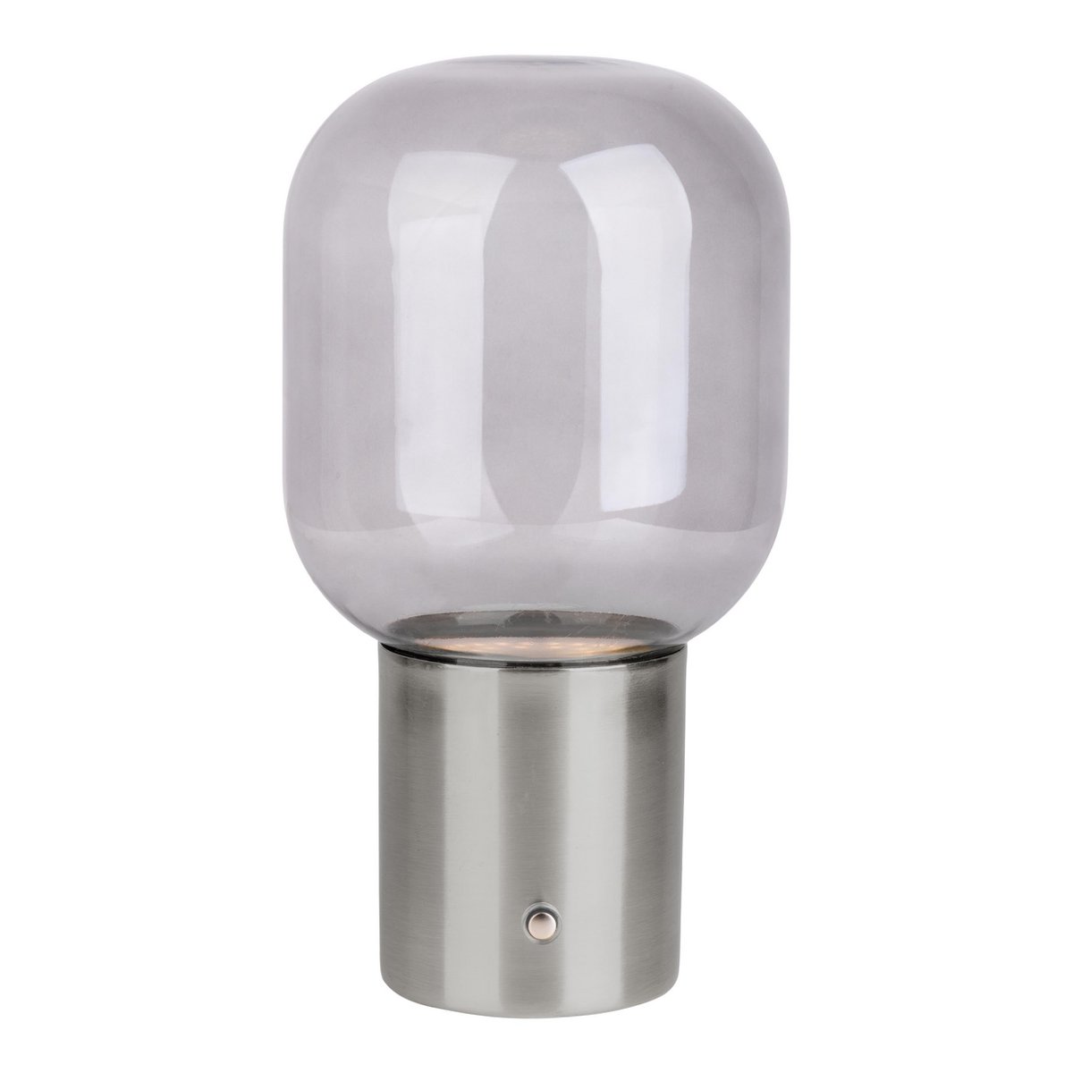 Draadloos tafellicht "Albero" decoratief tafellicht gemaakt van chroomkleurig metaal en glas met stevig geïnstalleerde LED's, dimbaar met aanraaksensor, 25 cm hoog