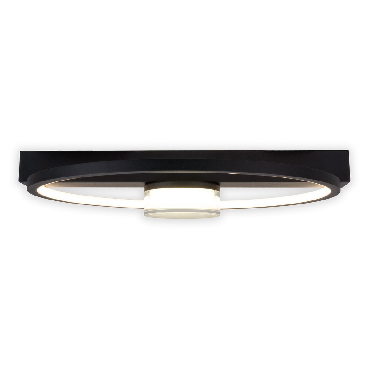 LED -plafondlicht "CIMO" gemaakt van zwart metaal en plastic, 40 cm lang, dimbaar door wandschakelaar