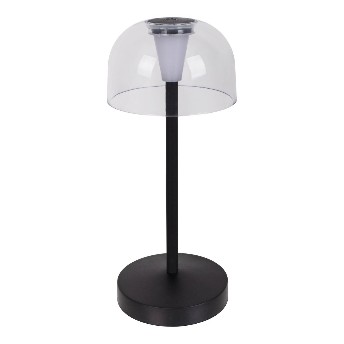 2 Set LED Battery Table Light "Gomba" voor buiten en binnen, gemaakt van metaal en plastic in zwart, 18,5 cm hoog