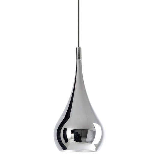 Hanger lamp "stijl", retro klassiek, hanglamp gemaakt van chroom-glanzend metaal met E27-aansluiting, paraplu Ø23 cm, ideaal voor eetkamer, woonkamer en keuken.