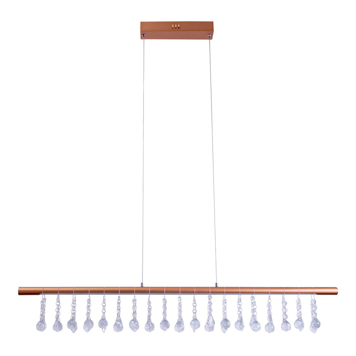 Led hanglamp "nobilis" lengte ongeveer 100 cm, gemaakt van metaal en plastic in goud, met stevig geïnstalleerde LED's, verlichting voor woonkamer, eetkamer of kantoor