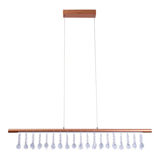 Led hanglamp "nobilis" lengte ongeveer 100 cm, gemaakt van metaal en plastic in goud, met stevig geïnstalleerde LED's, verlichting voor woonkamer, eetkamer of kantoor
