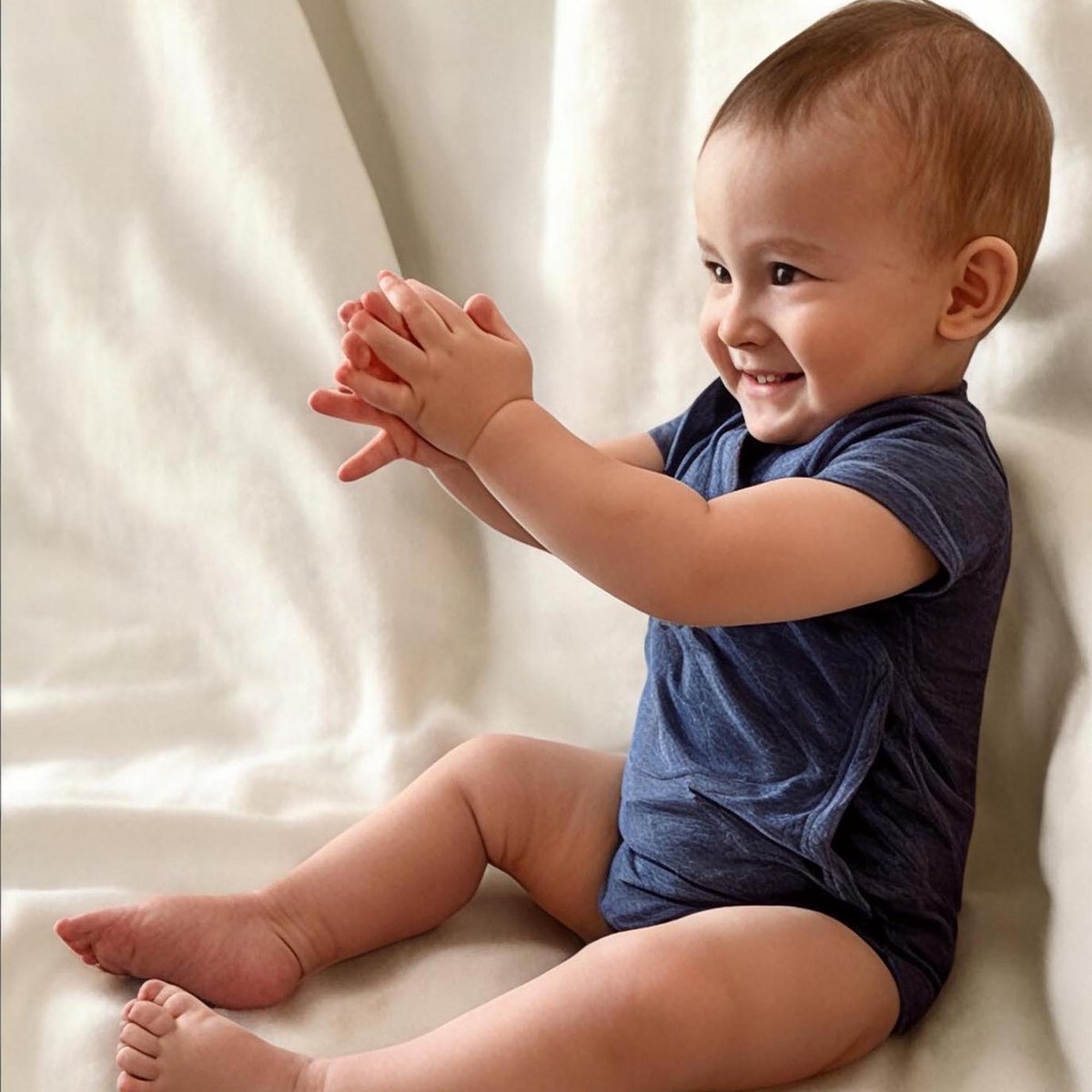 OrganicEra Organic Baby S/S Kimono body, Indigo