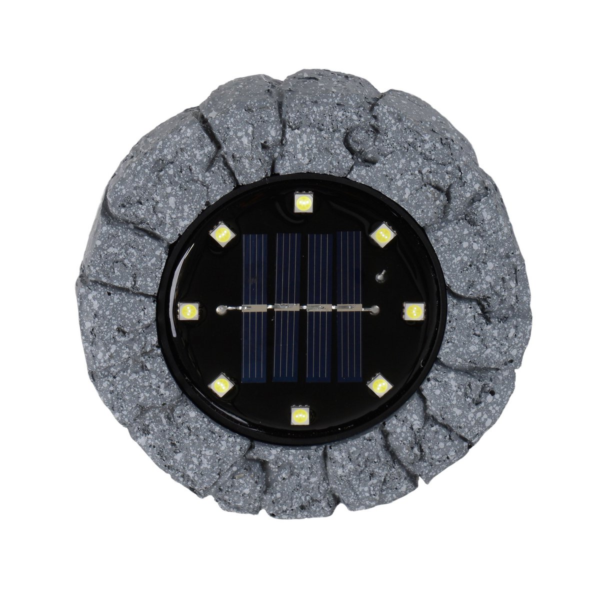3 Set LED LED Solar-Floor-So-spit "Kian", voor buiten, plastic vloerlamp in grijs, met geïntegreerde LED