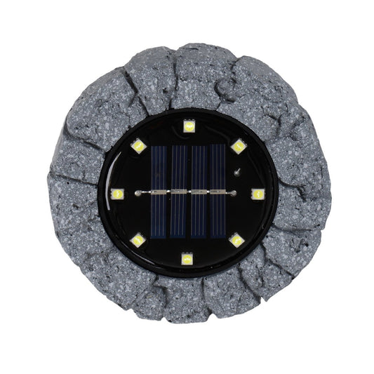 3 Set LED LED Solar-Floor-So-spit "Kian", voor buiten, plastic vloerlamp in grijs, met geïntegreerde LED