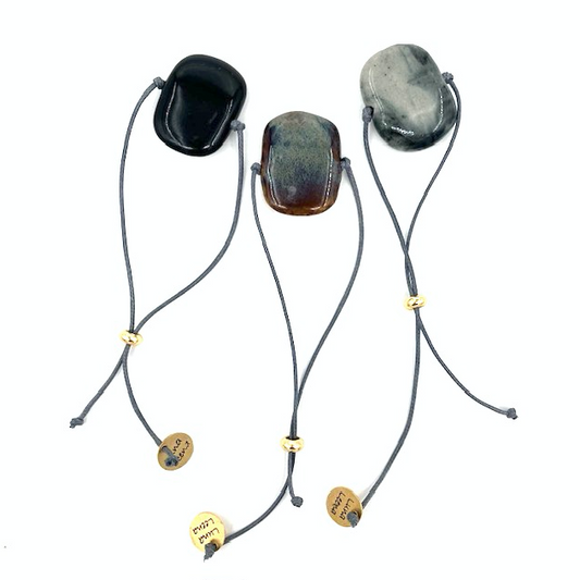 Luna -Leena armband Stone zwart/grijs - één maat volwassen - gerecycled en gemaakt van bestaande kettingen van Nepal