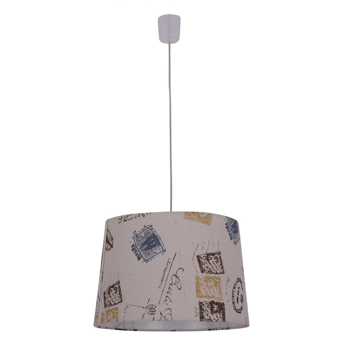Textiel hanglamp "print", jong wonen, hangende lamp, textiel in bruin, E27 Socket, voor eetkamer, woonkamer, gang of kantoor, Ø40 cm