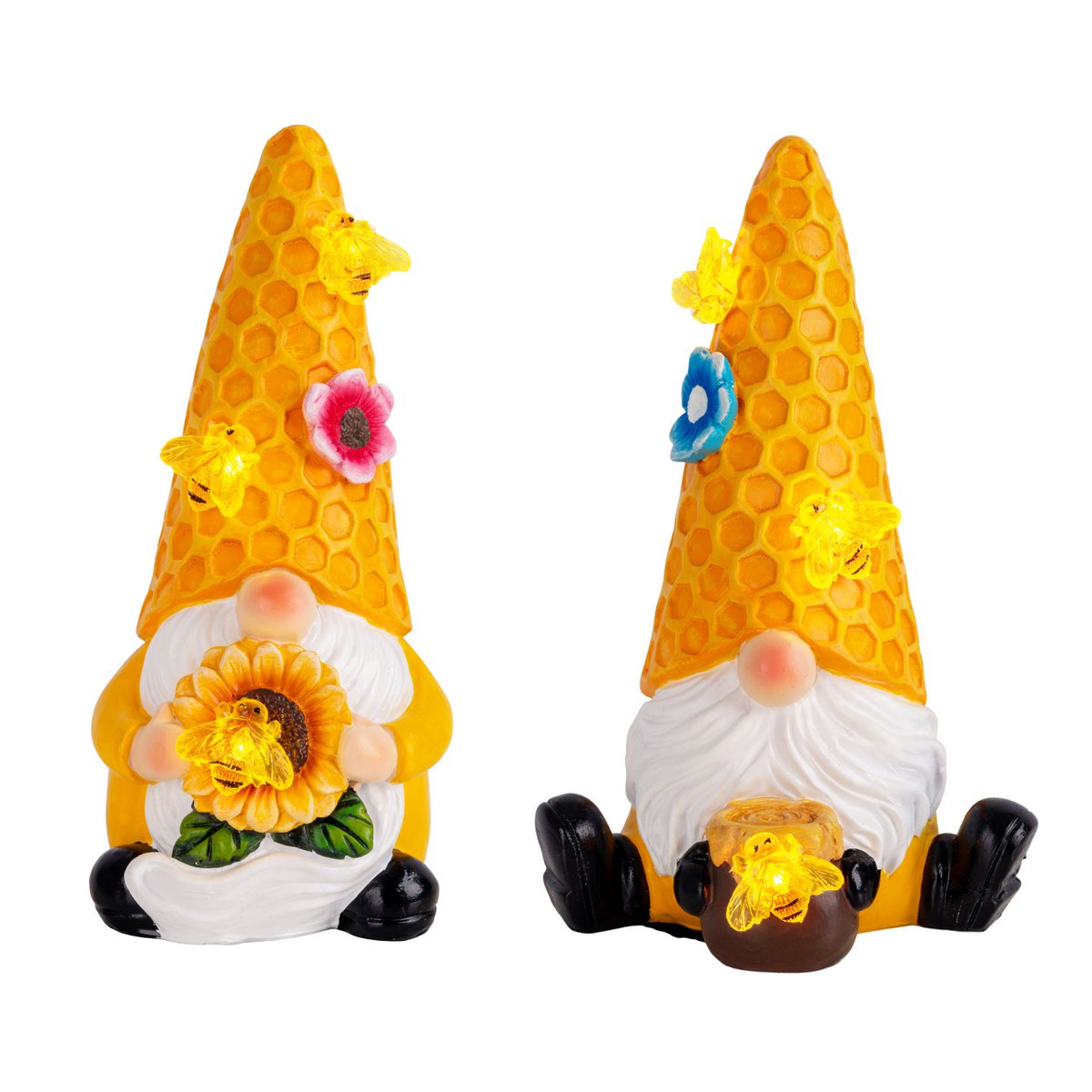 2 Set Deko/Solar Light "Abby", gemaakt van plastic met geïntegreerde LED's, Twilight Sensor, 17 cm hoog