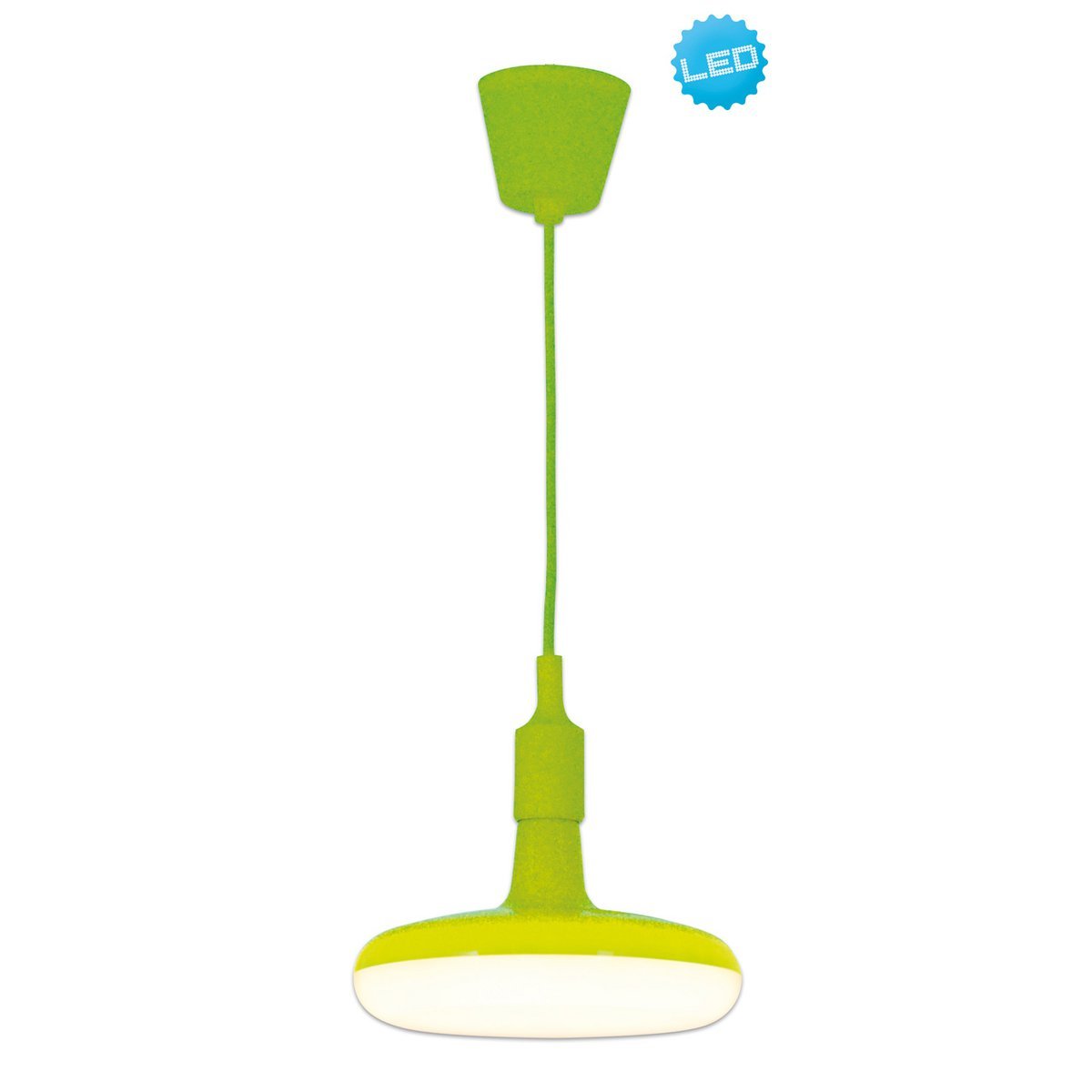 Hanger lamp "UFO" LED Green Hanging Lamp gemaakt van plastic met een E27 -aansluiting inclusief lamp