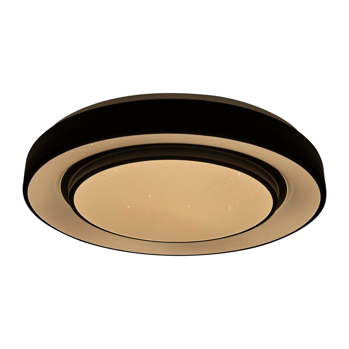 LED -plafondlamp "Monterey" Ø 37,5 cm, vele functies, gemaakt van metaal en plastic in het zwart, met geïntegreerde LED's, verlichting voor woonkamers, gang of kantoor