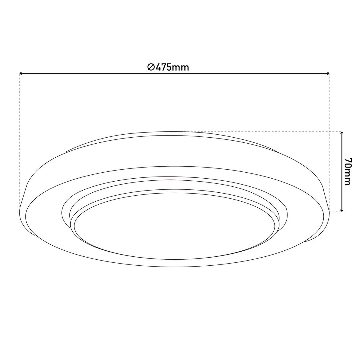 LED -plafondlamp "Monterey" Ø 47,5 cm, vele functies, gemaakt van metaal en plastic in het zwart, met geïntegreerde LED's, verlichting voor woonkamers, gang of kantoor