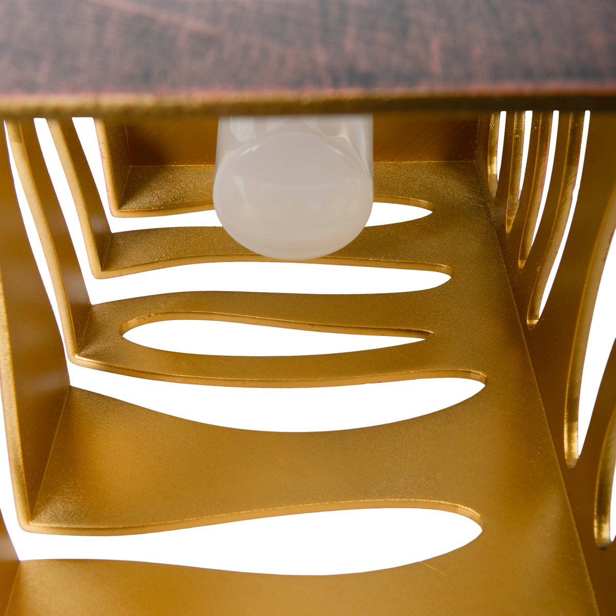 LED Decoratie Solar Light "Hilda", 12,3 x 12,3 cm, 20 cm hoog, gemaakt van hoogwaardige plastic, binnen goud, goudbruine metalen afwerking, geïntegreerde LED, warm wit