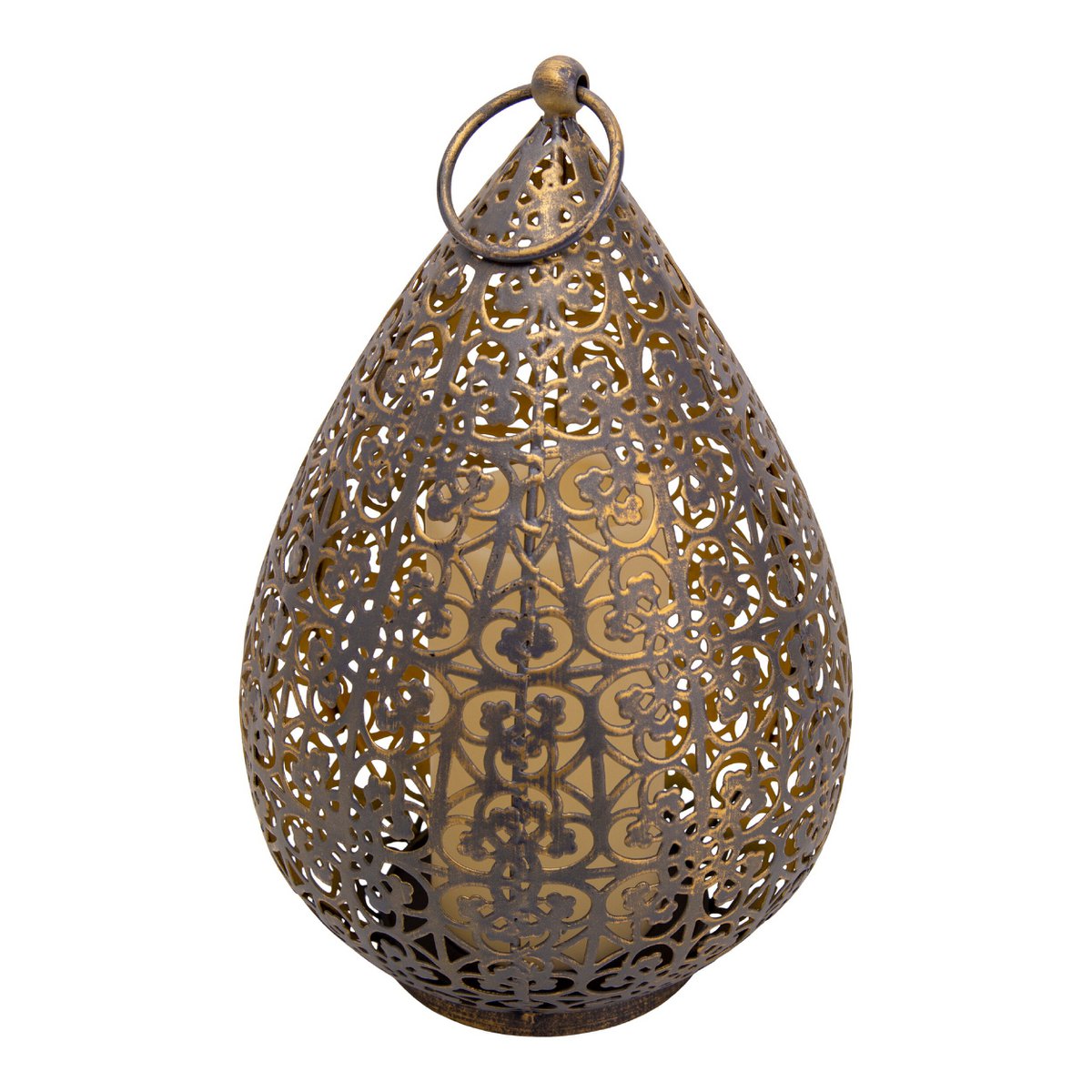 LED Decol Light 27,8 cm hoog in antiek goud, voor buiten, gemaakt van metaal en plastic, met geïntegreerde LED