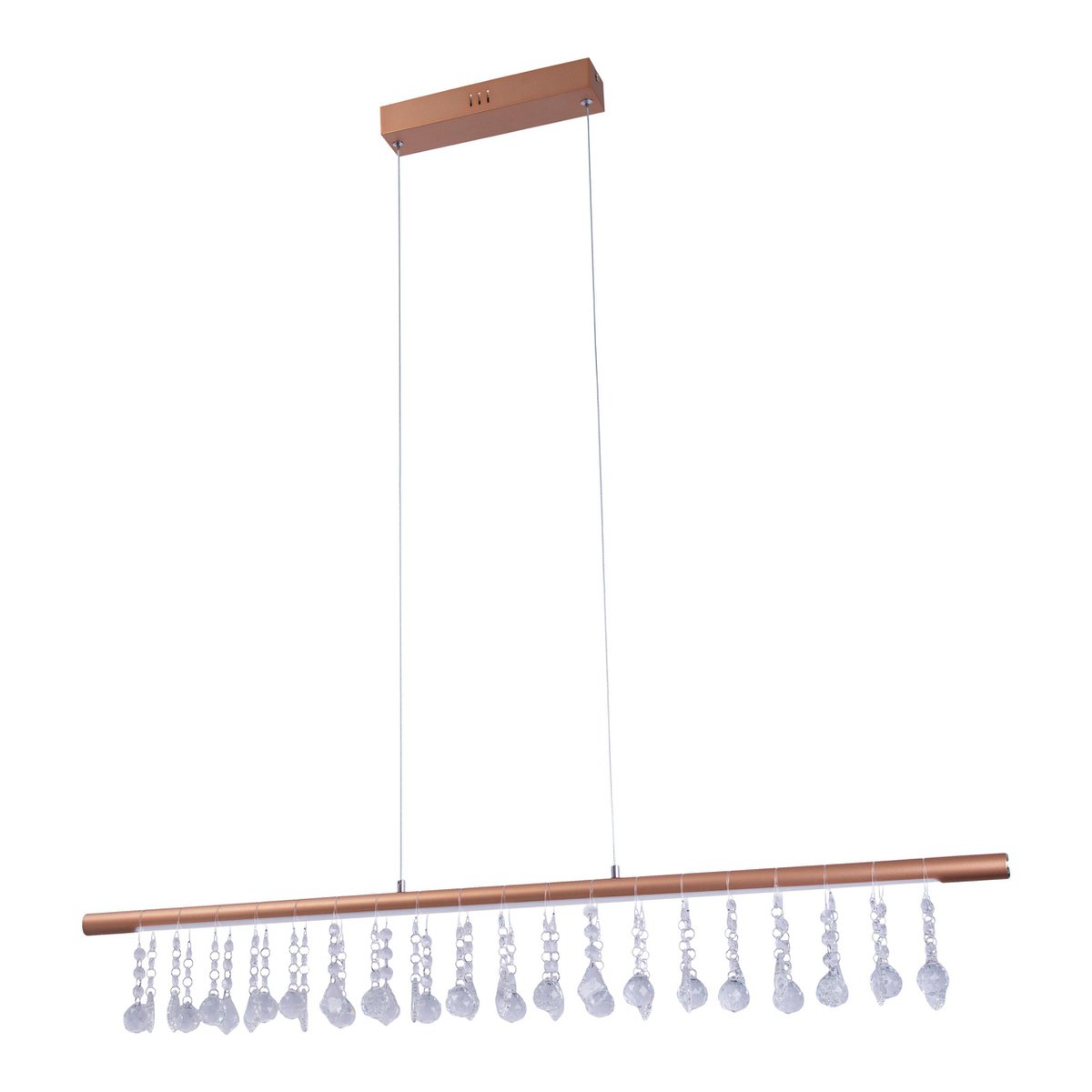 Led hanglamp "nobilis" lengte ongeveer 100 cm, gemaakt van metaal en plastic in goud, met stevig geïnstalleerde LED's, verlichting voor woonkamer, eetkamer of kantoor