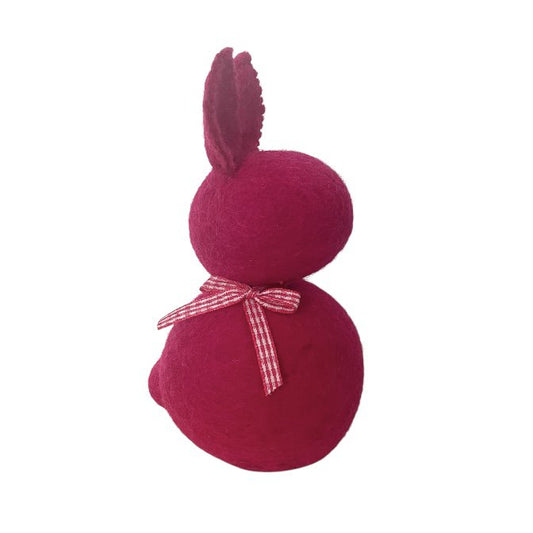 Luna -Leena Easter Bunny Standing - Fuchsia - Wool Filt - Handmade in Nepal