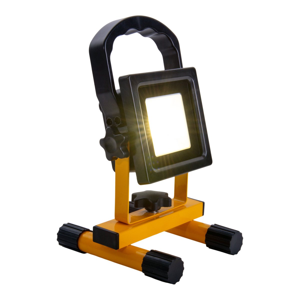 LED-spotlight "Pablo", gemaakt van zwart plastic met stevig ingebouwde LED's, praktisch voor garage, workshop en camping