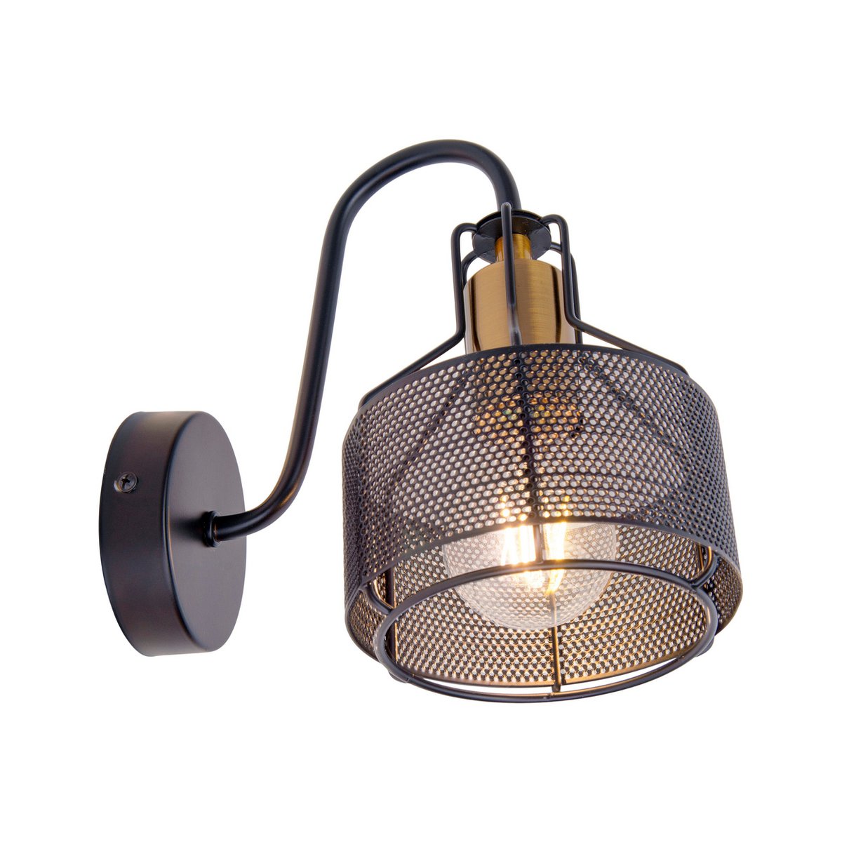 1er Wall Lamp Spot "Foro" gemaakt van metaal in het zwart, met E27 -versie, ongeveer 22 x 13,5 x 23 cm. Stijlvolle verlichting voor woonkamer, eetkamer of keuken.