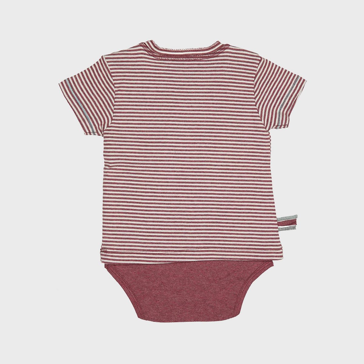 OrganicEra Organic Baby S/S T-shirt body, bordeaux gestreept