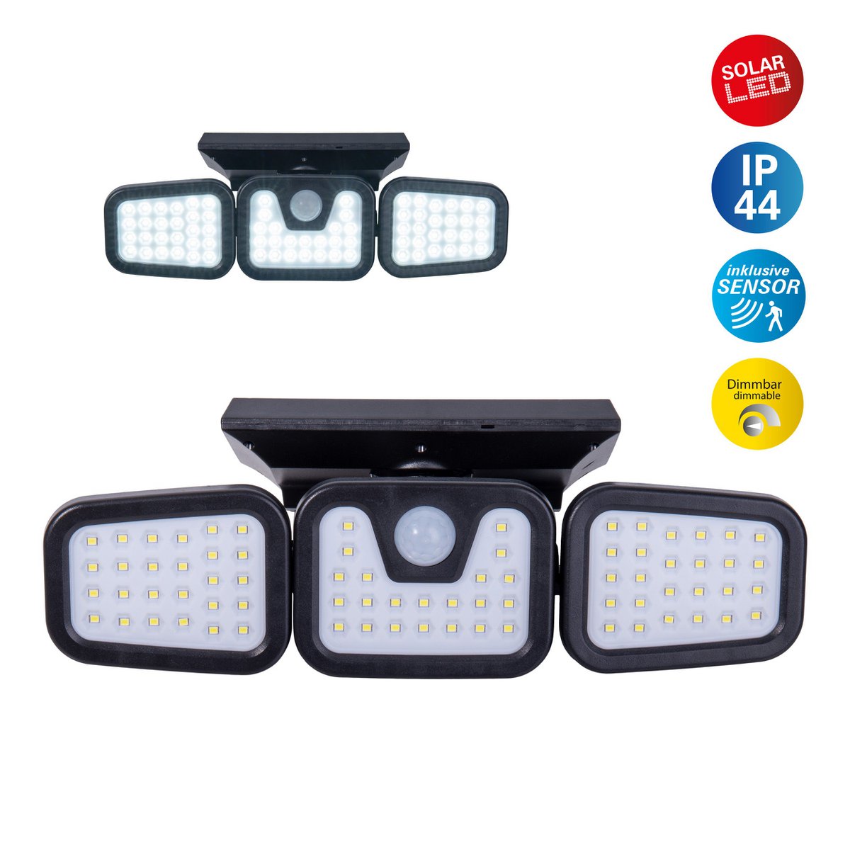 LED Solar Buitenwandlamp "Pacita", multifunctionele lamp buitenwandlamp gemaakt van plastic in zwart, 28,3 x 13,5 x ca.