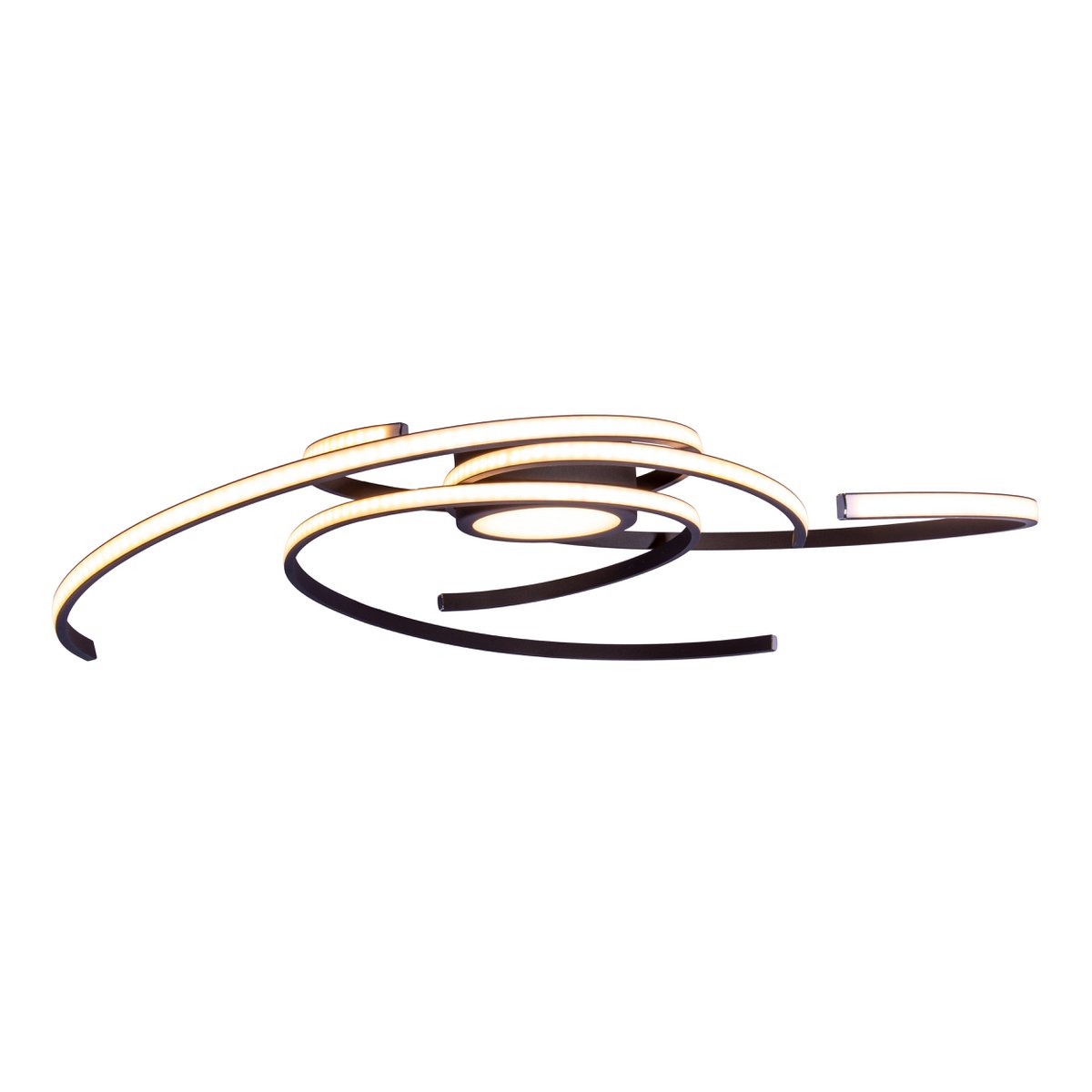 LED -plafondlicht "Radon" in zwart, gemaakt van metaal en plastic, met stevig ingebouwde -in LED's Ø 57 cm