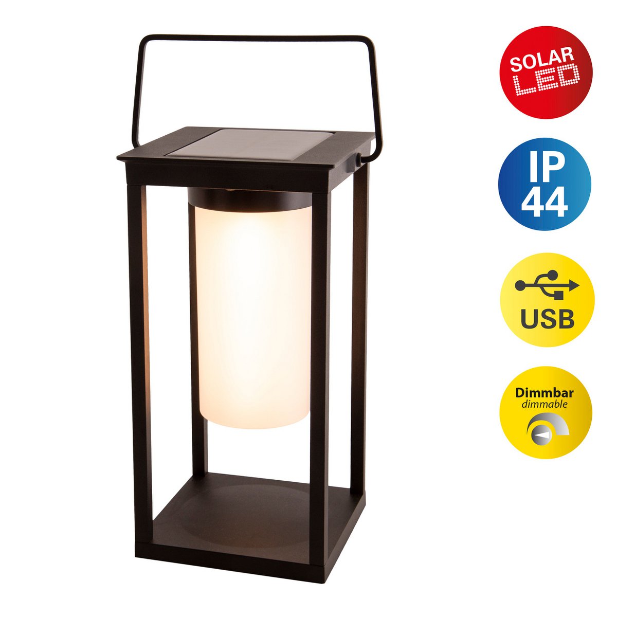 LED -camping/plintlamp H: 28 cm, voor buiten, plintlamp - metaal en plastic in het zwart, met geïntegreerde LED