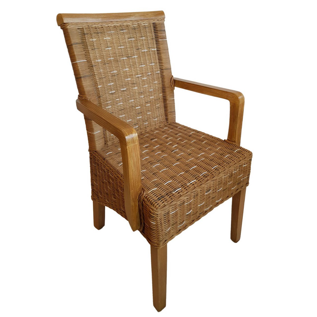 Eetstoel met armleuningen Rattan stoel Cappuccino Perth Basket stoel Rattan fauteuil duurzaam