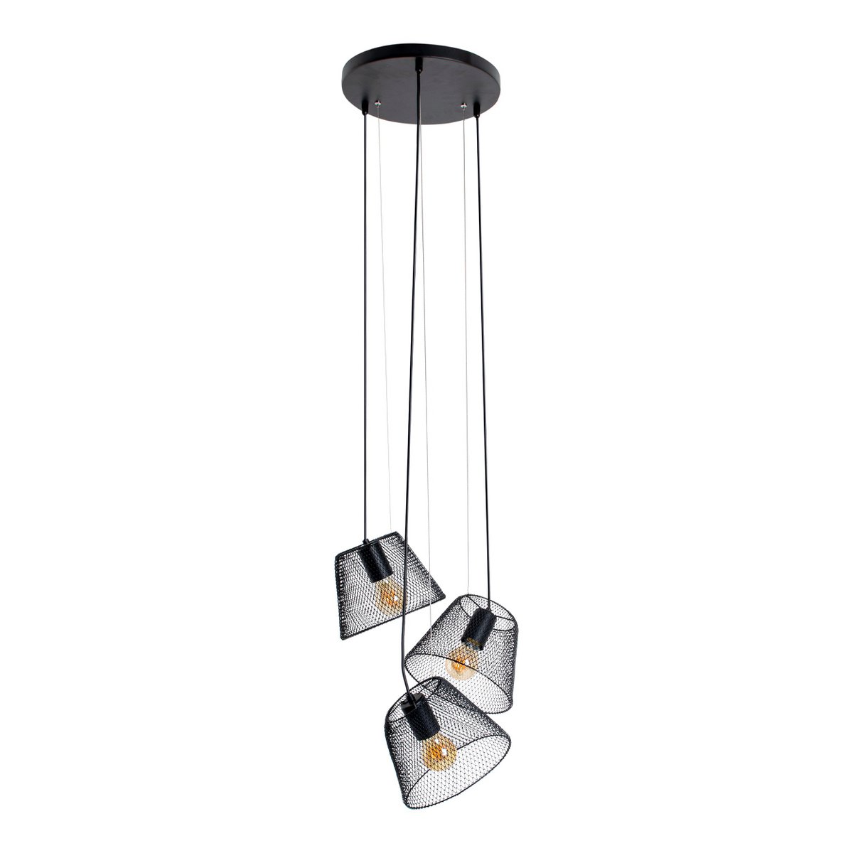 3-zits hanglamp "Korie" hanglamp gemaakt van metaal in zwart, met E27-versies, Ø30cm, voor woonkamer en kantoor.