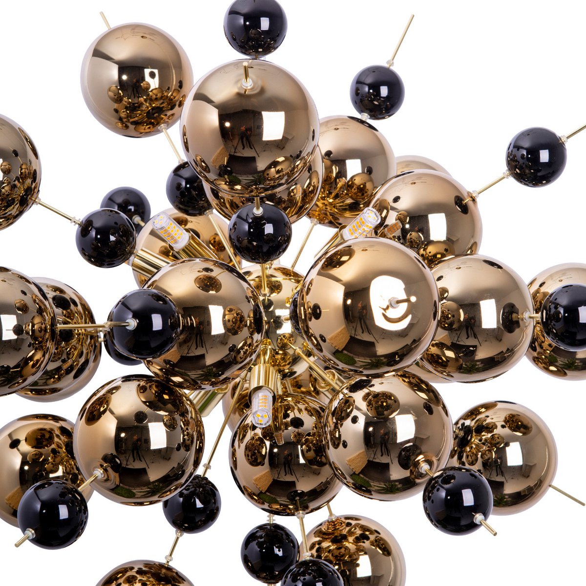 Hanger lamp "explosie" van metaal en glas, G9 -versies, hangende lamp voor eetkamer, woonkamer, gang of kantoor, Øca. 65 cm