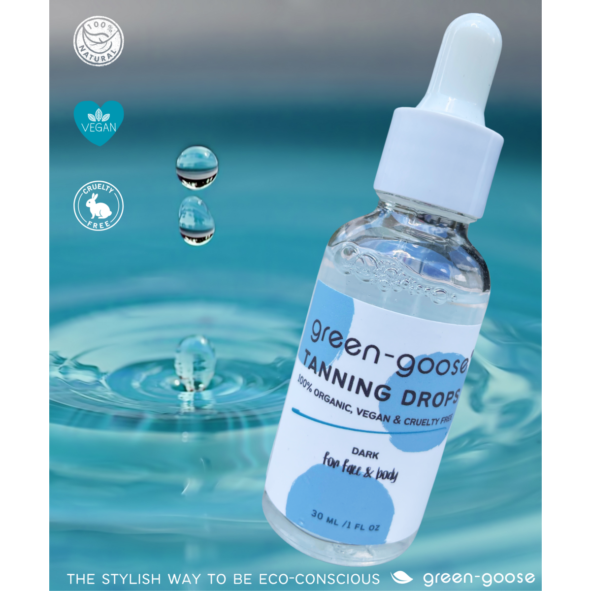 green goose Organic Tanning Drops - Dark - 30 ml