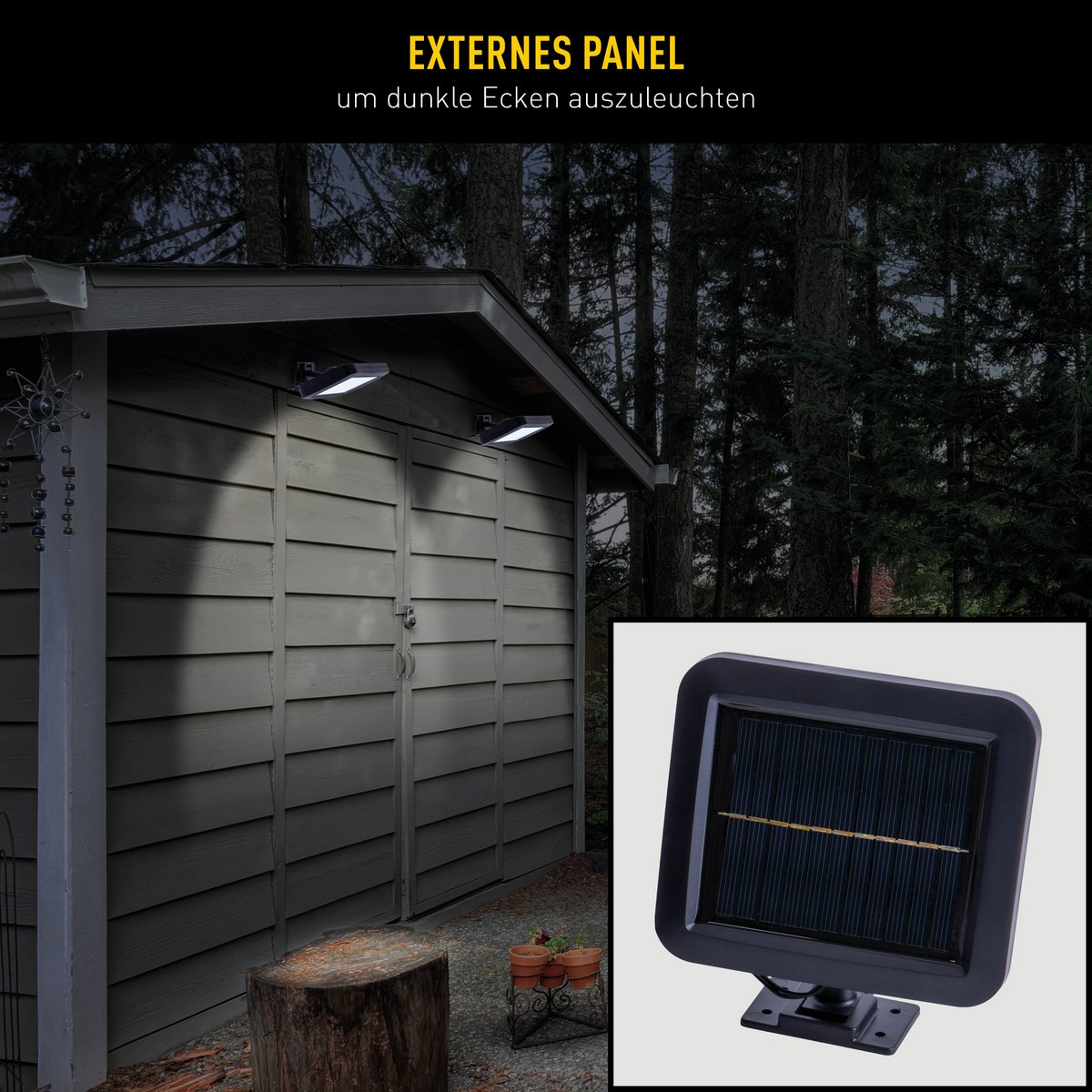 2 Set LED LED Solar Outer Wall Lamp "Pepe", voor buiten, wandlamp - Plastic in zwart, met geïntegreerde LED - wandlampen buiten