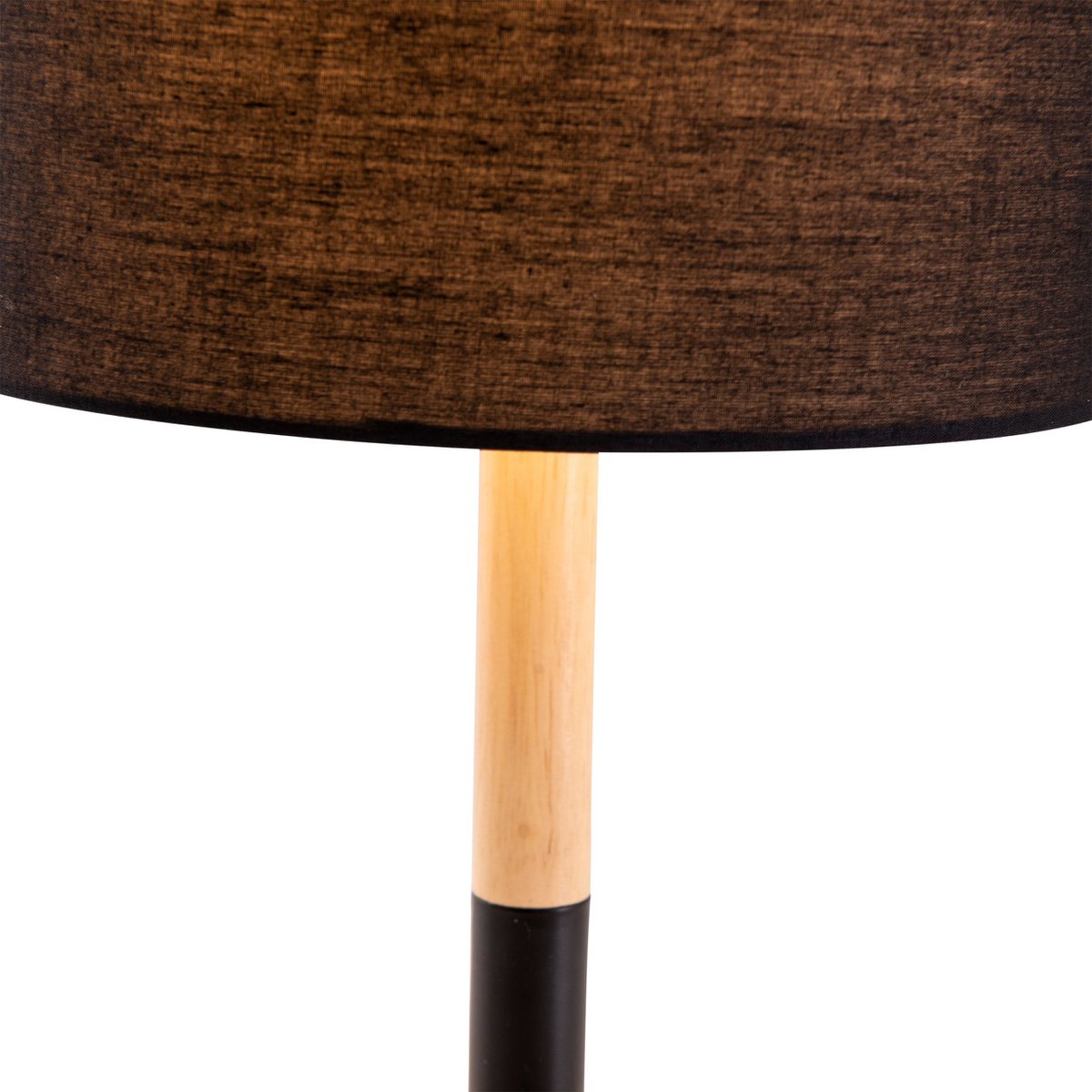 Textieltafel Licht "Tessile", tafellamp gemaakt van metaal, textiel en rubberen boom in zwart,/Natuur, met E14 -aansluiting, voor eetkamer, woonkamer, gang of kantoor, 37 cm hoog