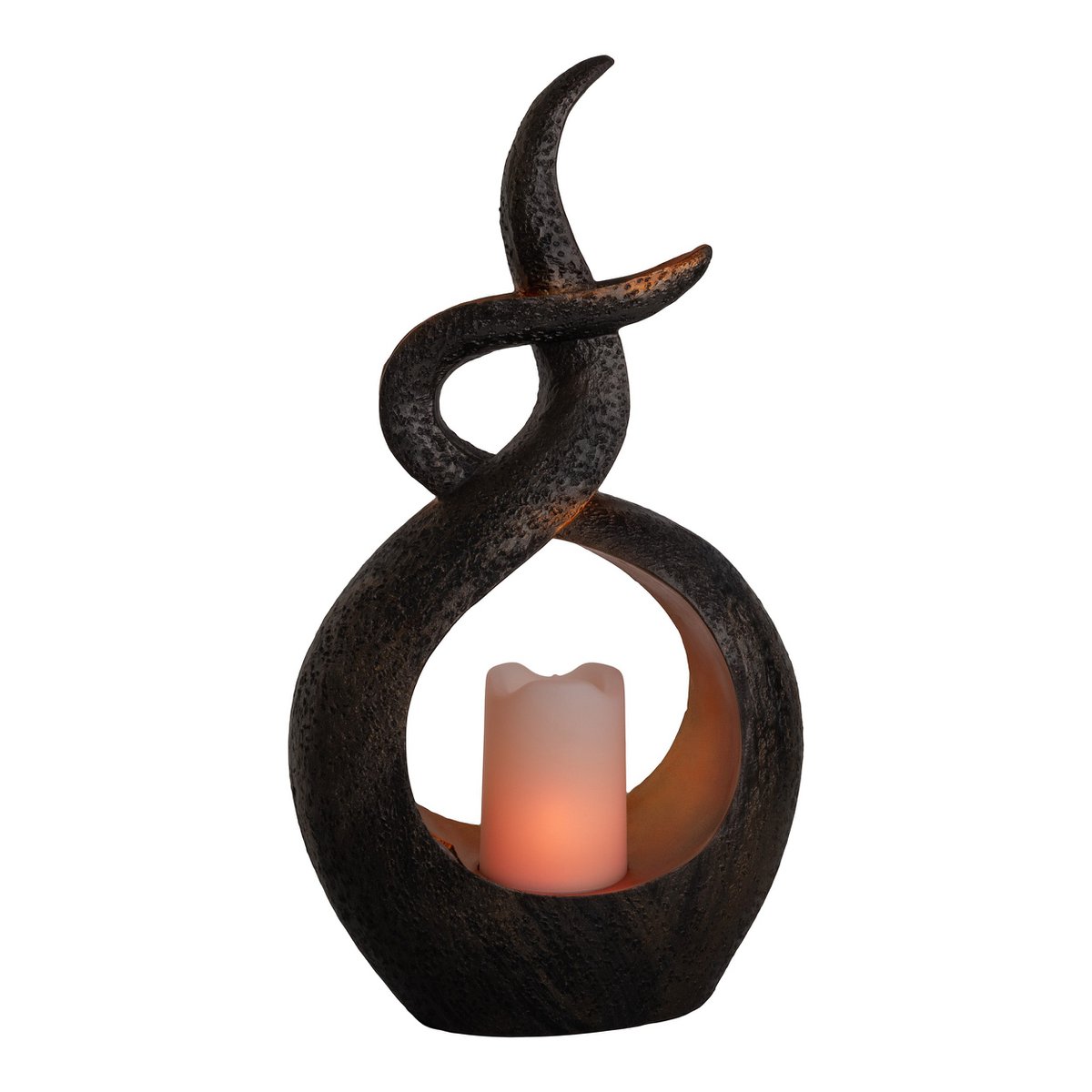 LED Solar Decol Light "Candle Flame", voor buiten, bruin plastic, geïntegreerde LED.