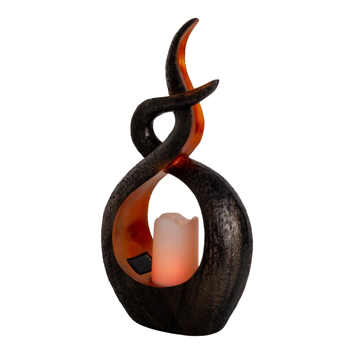 LED Solar Decol Light "Candle Flame", voor buiten, bruin plastic, geïntegreerde LED.