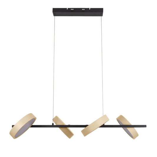 Led hanger lamp "Tessa" amandel, 150 cm hoog, 110 cm lang, gemaakt van metaal in matte amandel (Pantone 481 C) en zwart -wit plastic