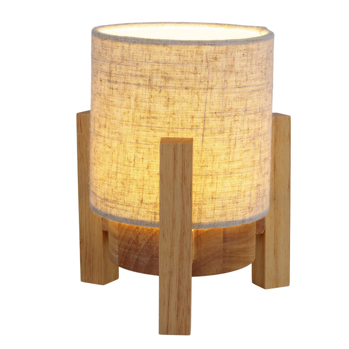 Ackitical Lamp "Madita" 19 cm hoog, in wit/natuur, met geïntegreerde LED, dimbaar met aanraaksensor